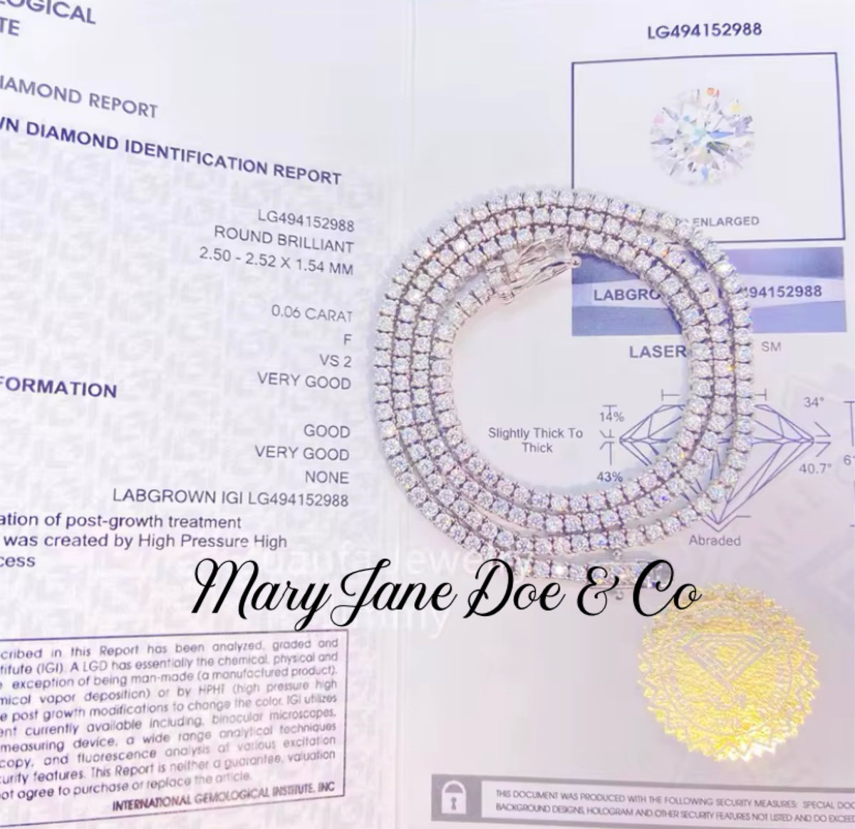 IGI certified 2.5mm lab diamond - Mjd Jewelry